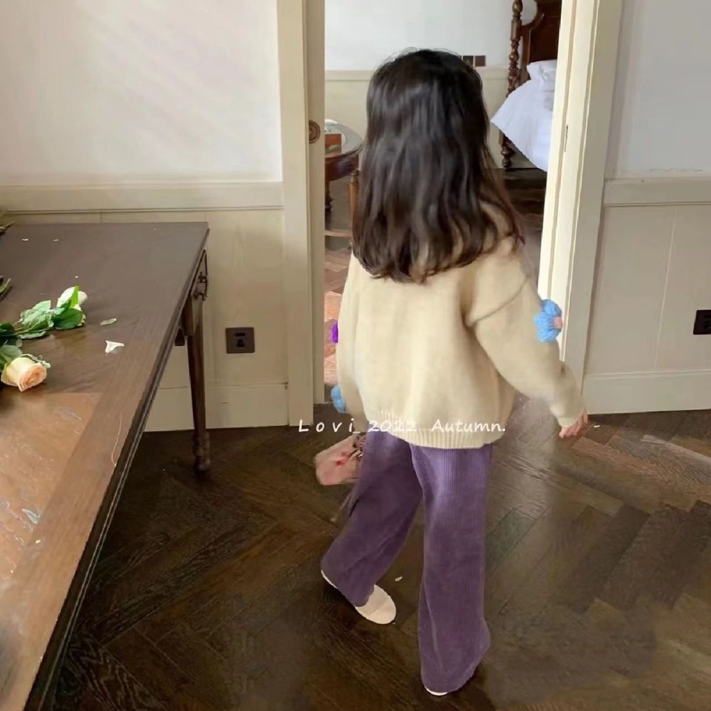 Áo Khoác Cardigan Dệt Kim Ba Chiều Tay Dài Phong Cách Hàn Quốc Ngọt Ngào Thời Trang Mùa Thu 2022 Mới Dành Cho Bé Gái TNRZ