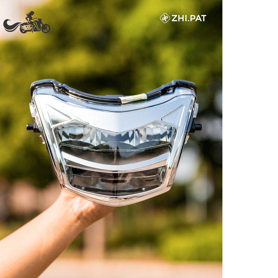 Đèn Pha Led Xe Wave Alpha 110cc &amp; 50cc, Wave S, Wave Rs, Wave Rsx Đời Cũ 2008-2011, Future X. Màu Trắng Bạc &amp; Đen Khói