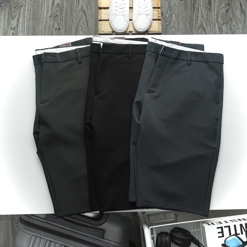 Quần short lửng tây âu nam vải mịn co giãn về đủ size Bigsize < 120kg