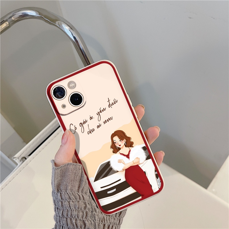 Ốp iPhone 13 pro max cô gái quý phái cho ip 7 Plus/8Plus/XR/XS Max/11/X/12/12 Pro Max/pro/13 promax