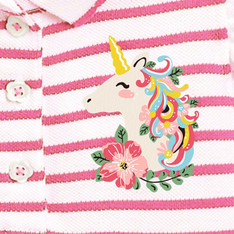 [Hàng chính hãng] Váy cotton bé gái ngắn tay LITTLE MAVEN cổ bẻ kẻ hồng pony cực đẹp