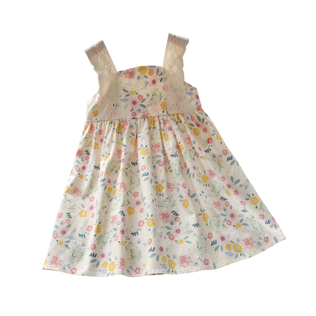 Đầm công chúa in hoa hợp thời trang cho bé gái