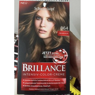 (HÀNG ĐỨC)Thuốc nhuộm tóc số 864 màu vàng nâu  Brillance của hãng Schwarzkopf - Đức
