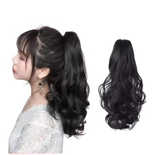 Tóc Giả Ngoạm Xoăn Đuôi Dài 50cm Cao Cấp 4 Màu Đen, Nâu Đen, Socola, Nâu Vàng