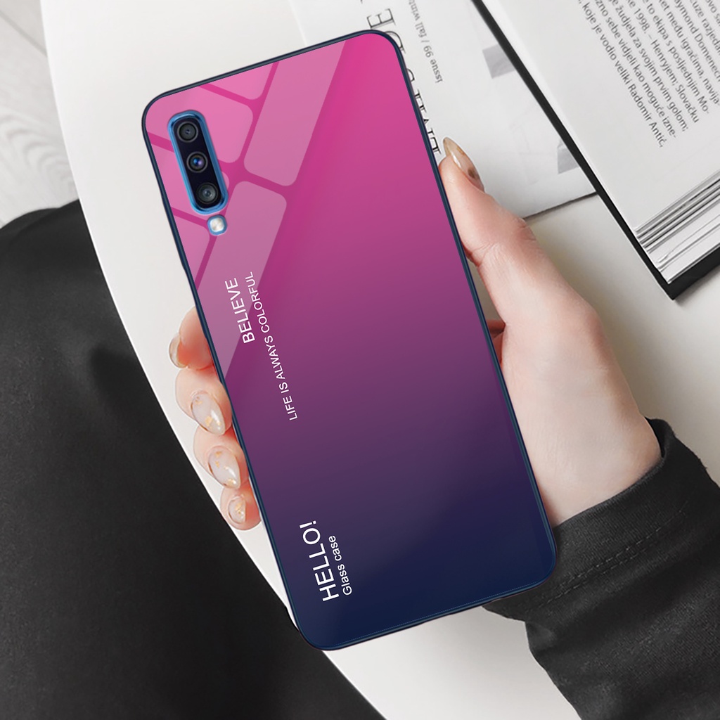 Ốp điện thoại Samsung Galaxy A70 - Gradient edition, chất liệu kính cường lực