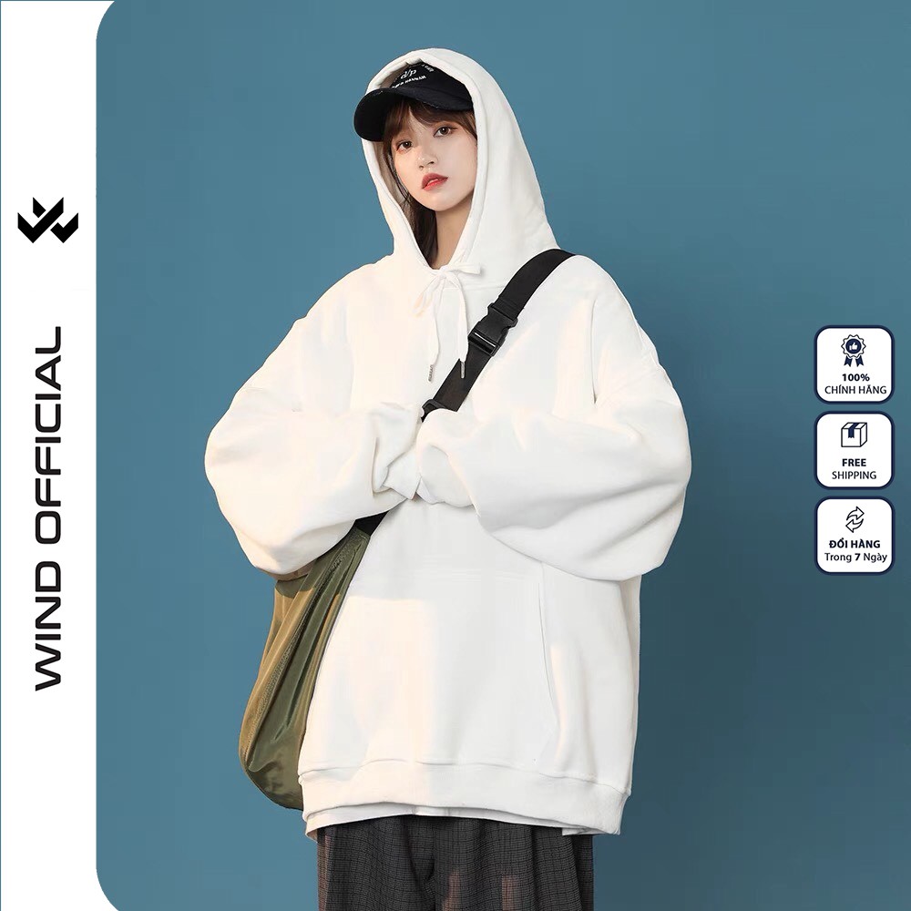 Áo hoodie form rộng WIND unisex nỉ bông BASIC HD21 thời trang nam nữ oversize ulzzang