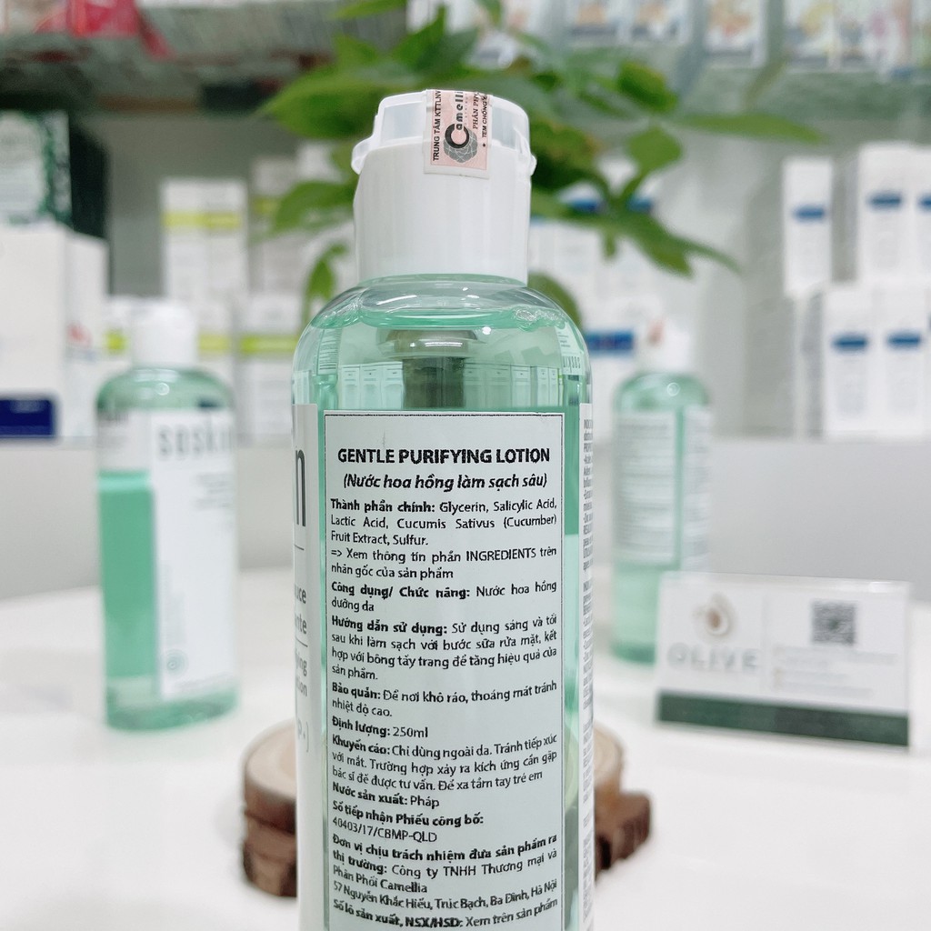 Nước hoa hồng giảm mụn và se khít lỗ chân lông cho da dầu và mụn Soskin Gentle Purifying Lotion 250ml | BigBuy360 - bigbuy360.vn