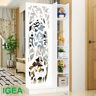 Vách Ngăn Bình phong Hươu Liền Kệ Mẫu Mới IG493 giá 1 vách liền 1 kệ gỗ nhựa chống nước tuyệt đối