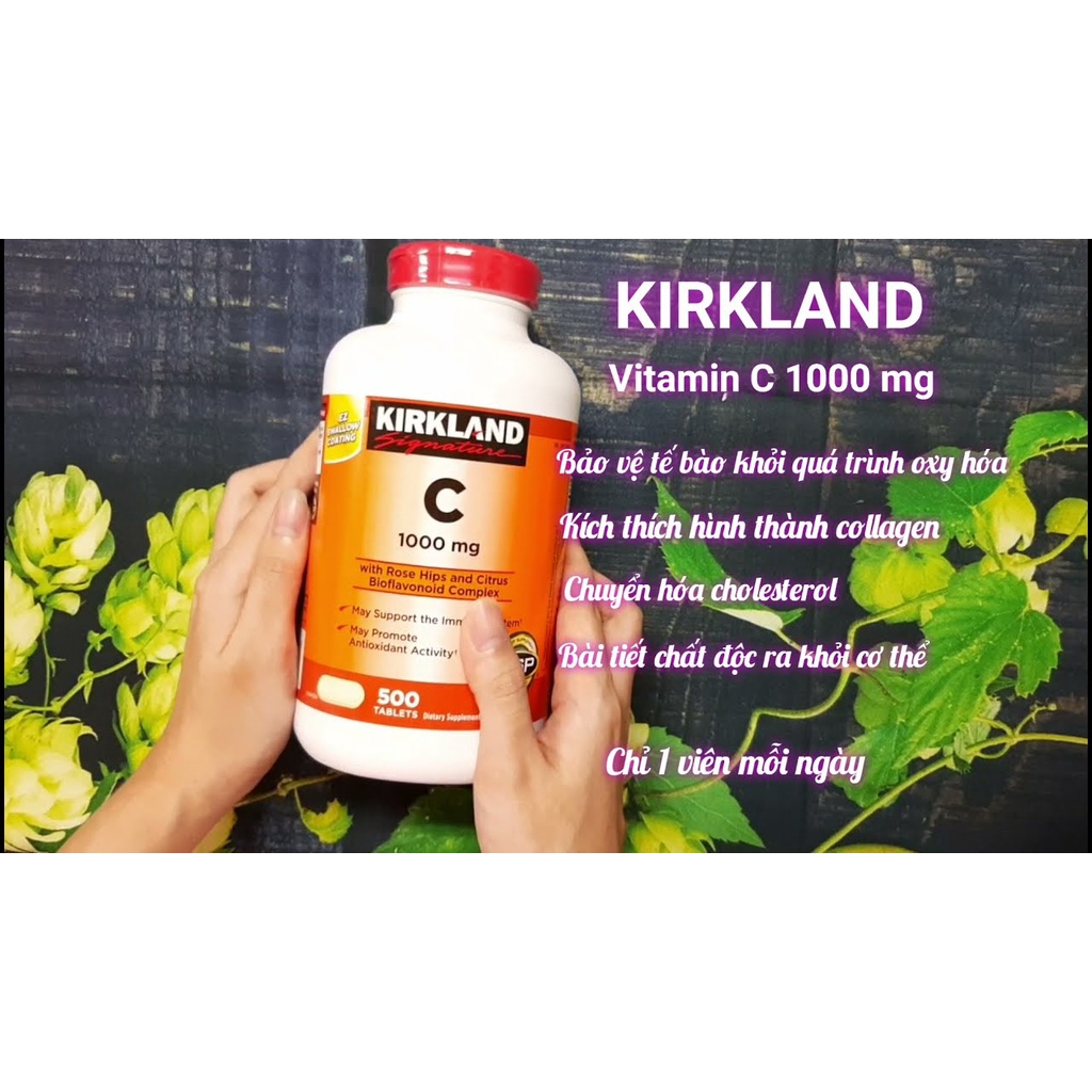 Viên Bổ Sung Kirkland Vitamin C 500mg, 1000mg 500 viên