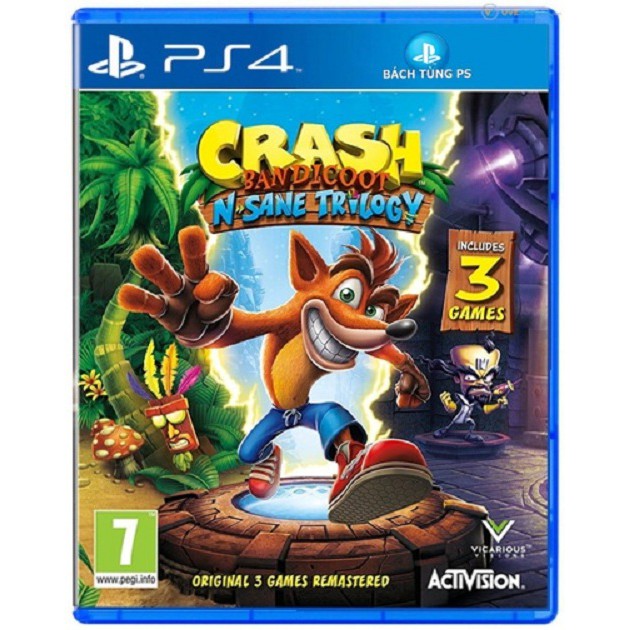 Đĩa Game PS4: Crash Bandicoot N. Sane Trilogy PS4