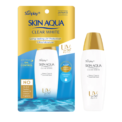 Sữa chống nắng hằng ngày dưỡng trắng cho da dầu Sunplay Skin Aqua Clear White SPF 50+ PA++++ 55g | BigBuy360 - bigbuy360.vn