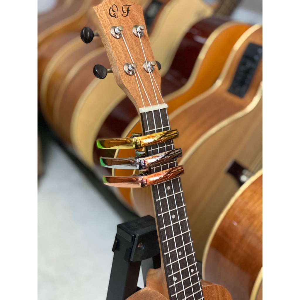 Tặng Giáo Trình Ukulele ] CAPO UKULELE ROCK MUSIC VÀNG GOLD / SILVER / HỒNG ROSE GOLD