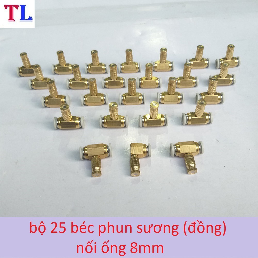 Bộ 25 Béc phun sương bằng đồng (số 1-2-3-4-5-6-7-8)