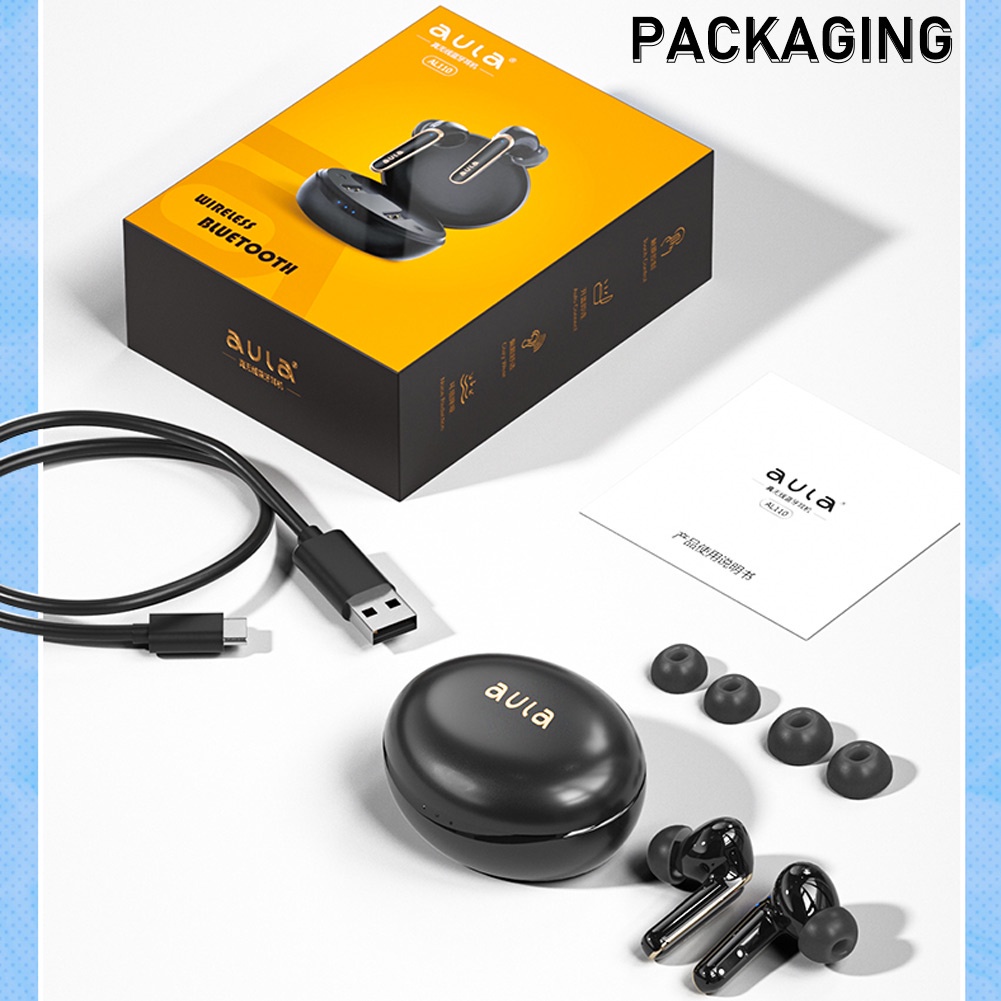 Tai nghe không dây AULA AL110 TWS bluetooth 5.1 300mAh kèm hộp sạc chất lượng cao thiết kế sáng tạo