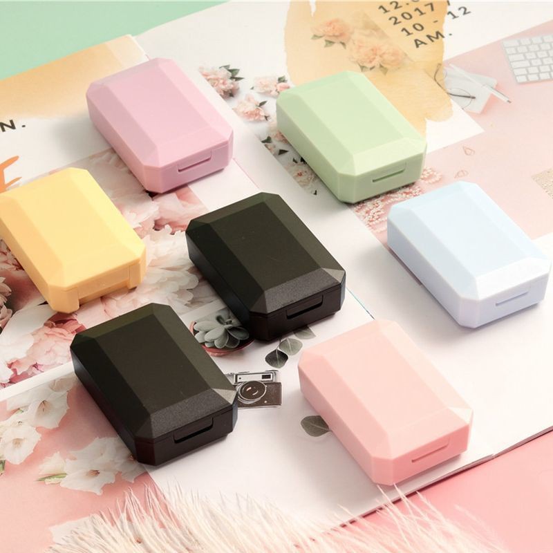 Hộp Đựng Kính Áp Tròng Màu Pastel Có Gương Tiện Dụng Mang Theo Du Lịch