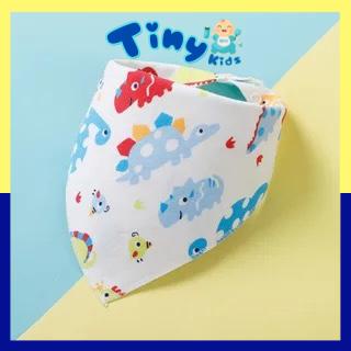 Khăn yếm tam giác Cotton 2 lớp có cúc bấm cho bé hàng cao cấp - Tiny Kids
