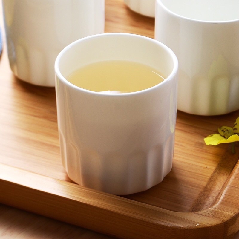 Ly trà sứ tráng men trắng 160ml