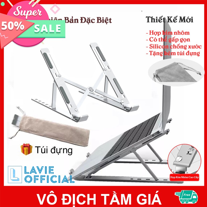 Giá Đỡ Laptop Bằng Nhôm Sang Trọng Bàn Laptop Gấp Gọn Tặng Kèm Túi Đựng Laptop Stand Tản Nhiệt Laptop