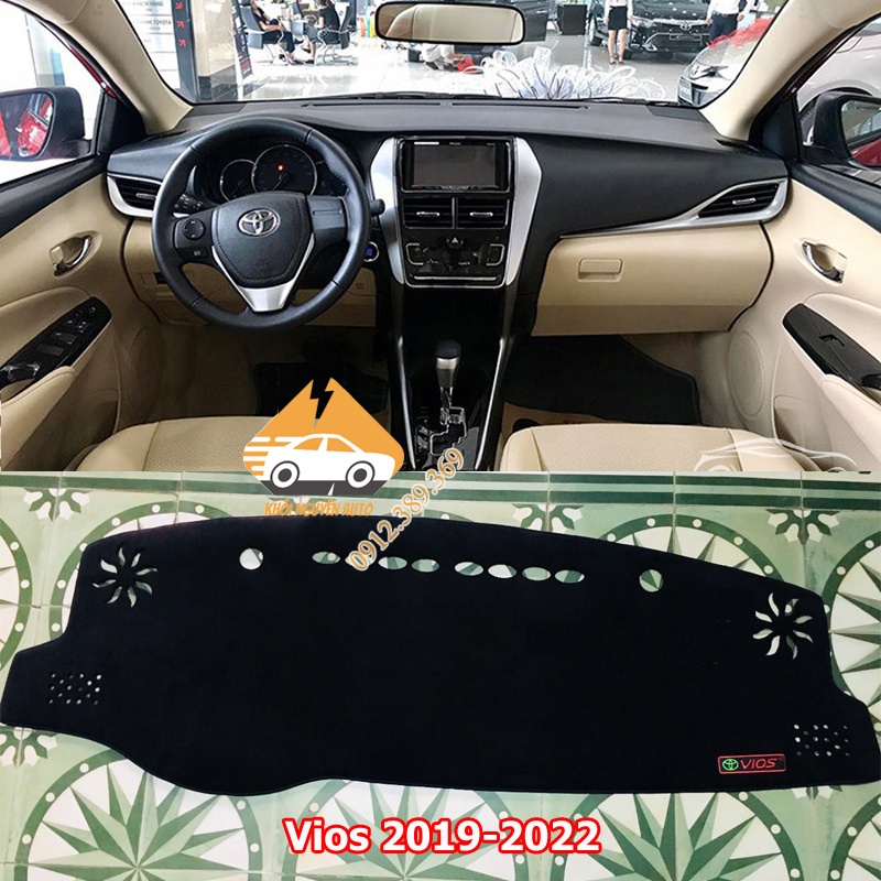 Thảm Vios 2019, 2020, 2021, 2022 Tấm Che Nắng Chống Trượt 3 Lớp CHẤT LIỆU NHUNG MỊN Loại 1