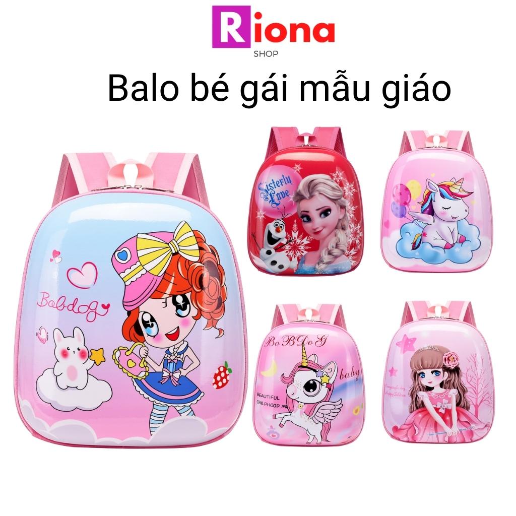 Balo bé gái cho bé mẫu giáo đi học mầm non cặp trẻ em ngựa Pony, công chúa Elsa RIONASHOP