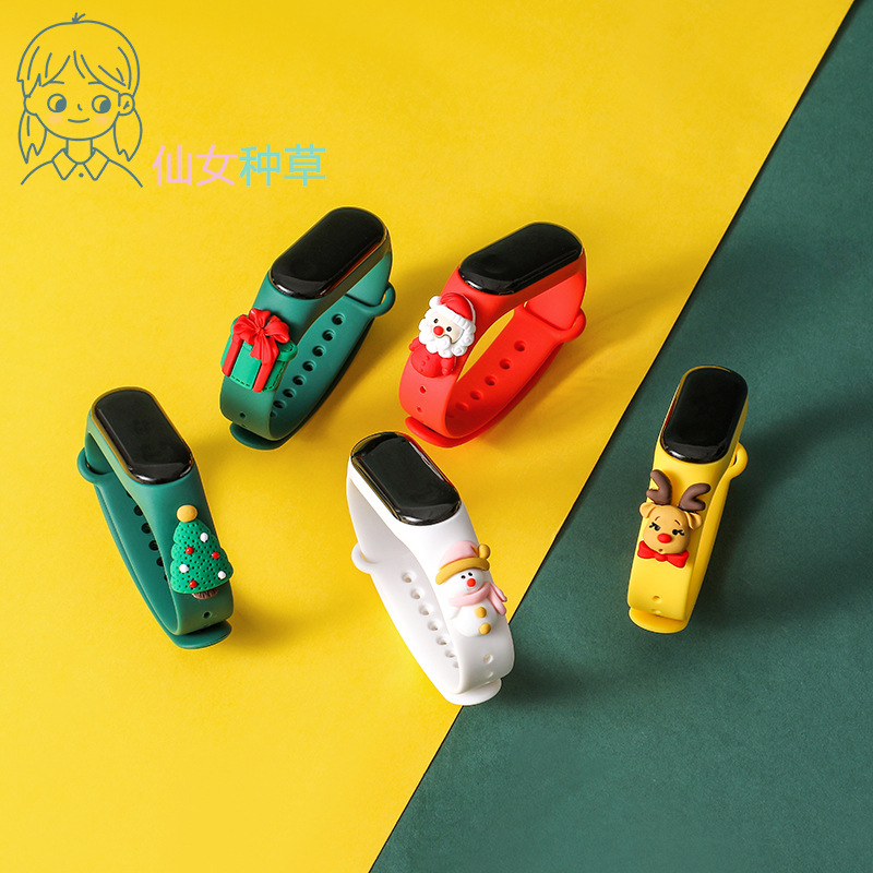 Quà tặng ngày Giáng sinh mới Đồng hồ điện tử Học sinh trung học Hoạt hình dễ thương Thể thao đơn giản Đồng hồ không thấm nước