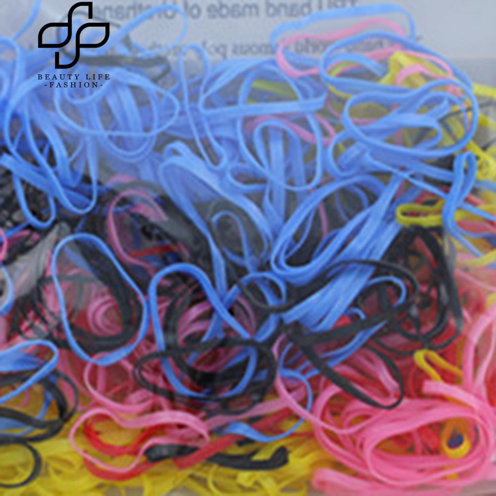 Set 300 dây buộc tóc cao su màu sắc xinh xắn