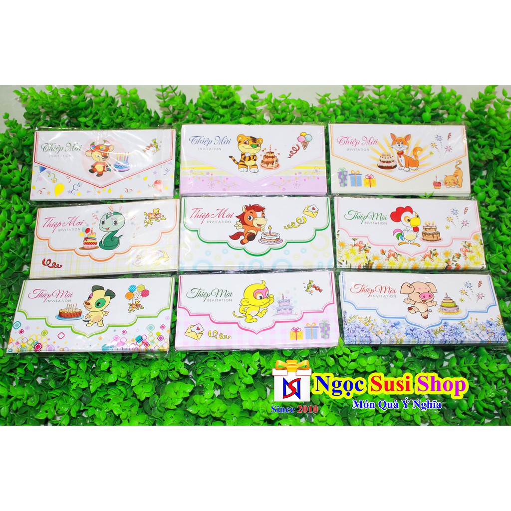 Set 10 Thiệp Mời Sinh Nhật ,Tân Gia, Đám Cưới 12 CON GIÁP [Mẫu Mới Giấy Cứng Cao Cấp Cực Đẹp Sang Trọng]