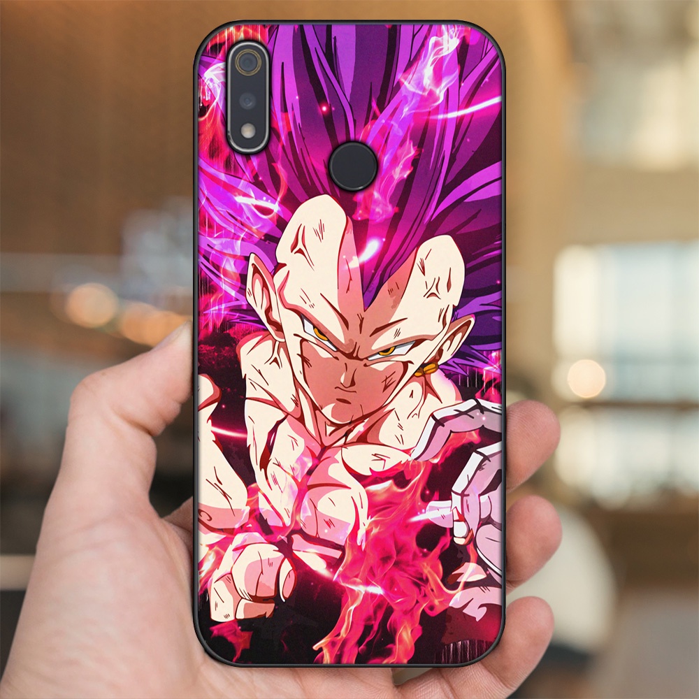 Ốp lưng Realme 3, 3 Pro viền đen in hình Vegeta Dragon Ball