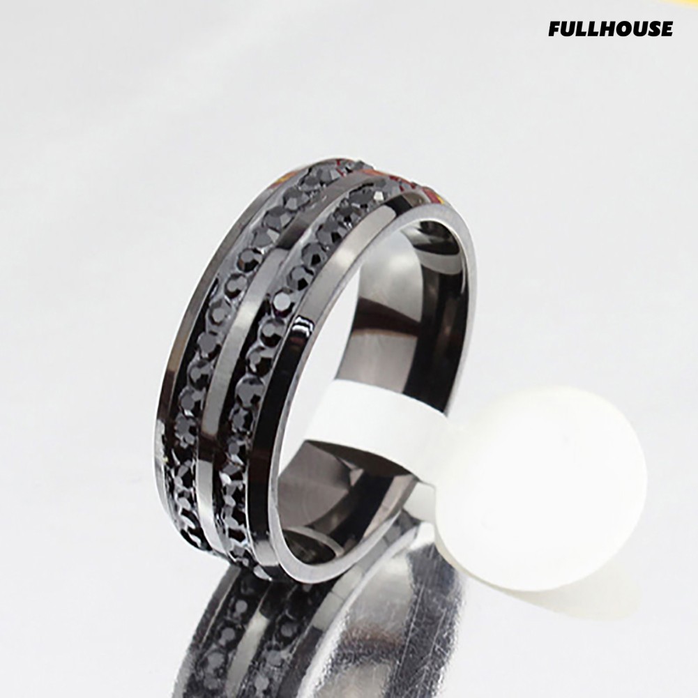 👦Cửa Hàng Nam Hợp Thời Trang👦Nhẫn Thép Titan Đính Kim Cương Đen Sang Trọng Cho Nam Nữ