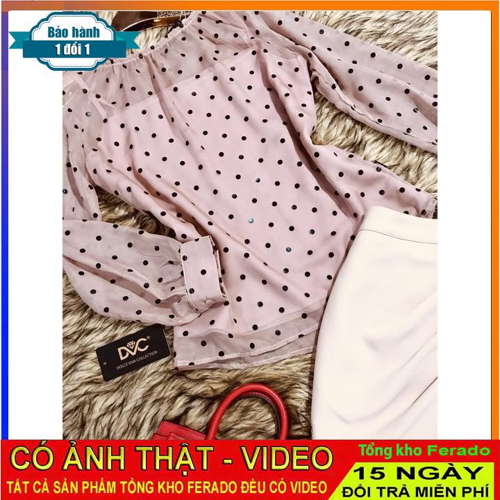 [ xả kho ] MiD Set chấm bi hồng hàng thiết kế cao cấp S1019 Mie Design ảnh thật