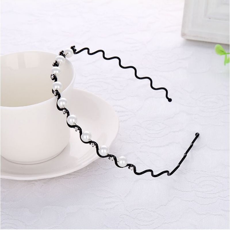 Băng Đô Cài Tóc Đính Ngọc Trai Nhân Tạo Thiết Kế Đơn Giản Thời Trang Cho Nữ