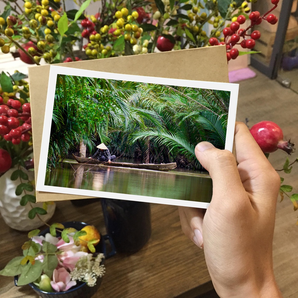 Postcard, Thiệp trang trí, quà tặng lựu niệm chủ đề  Việt Nam - P5, Tặng kèm bì thư giấy Kraft