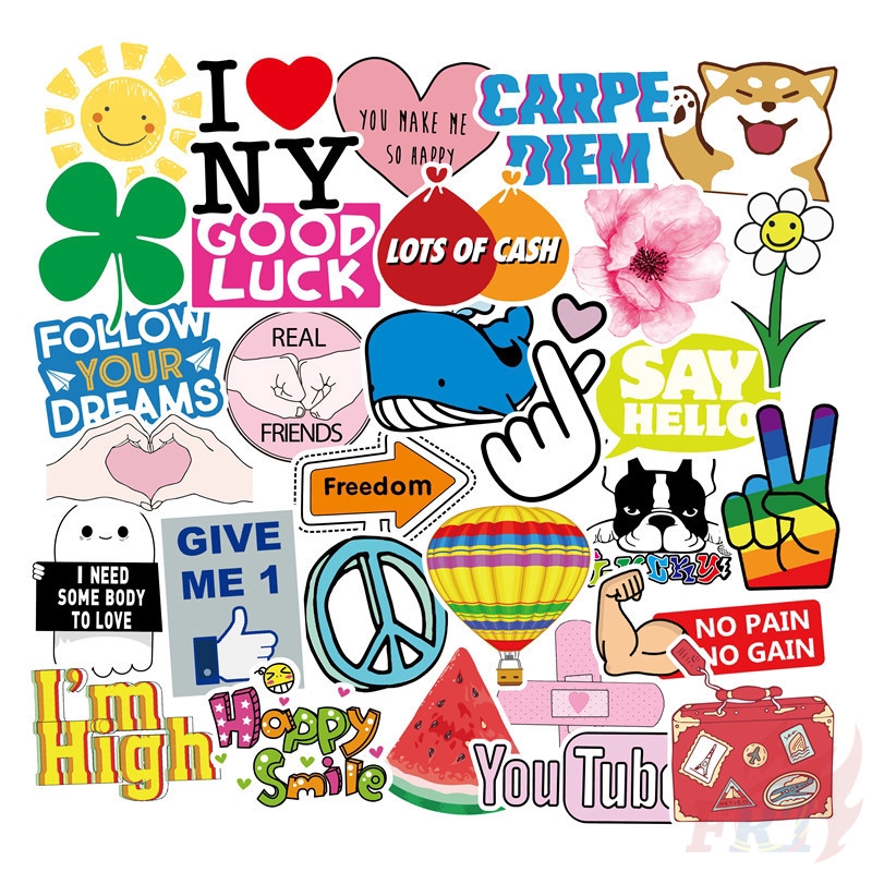 100Pcs/Set ❉ Ins - VSCO Fashion Vibes Stickers ❉ DIY Mixed Luggage Laptop Skateboard Doodle Decals Stickers