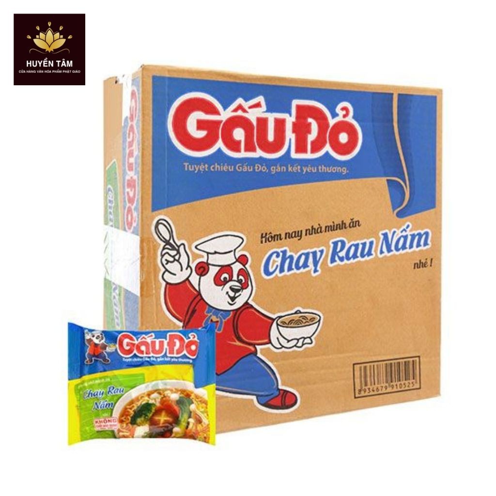 Mì chay Gấu Đỏ (65g/gói) (30 gói/thùng)