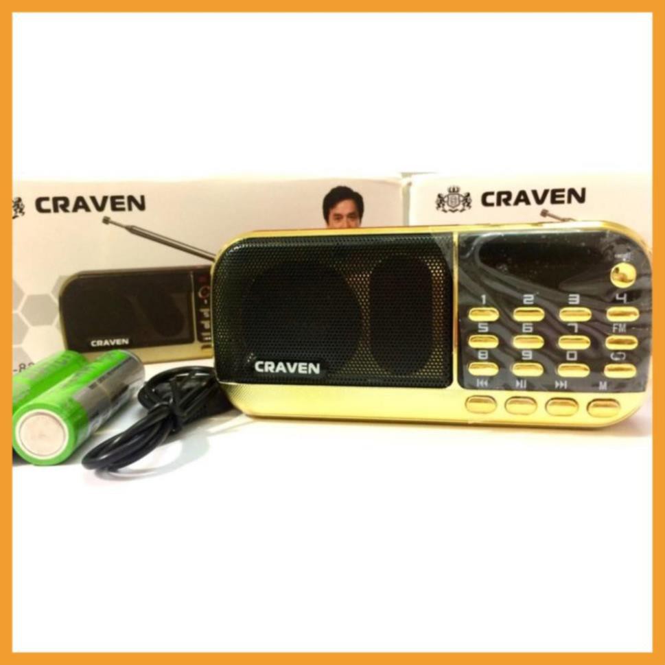 Loa đài Craven CR 836S, máy nghe nhạc, đọc kinh phật dùng thẻ nhớ/USB pin siêu trâu,am thanh to, Chính hãng, BH: 6 tháng
