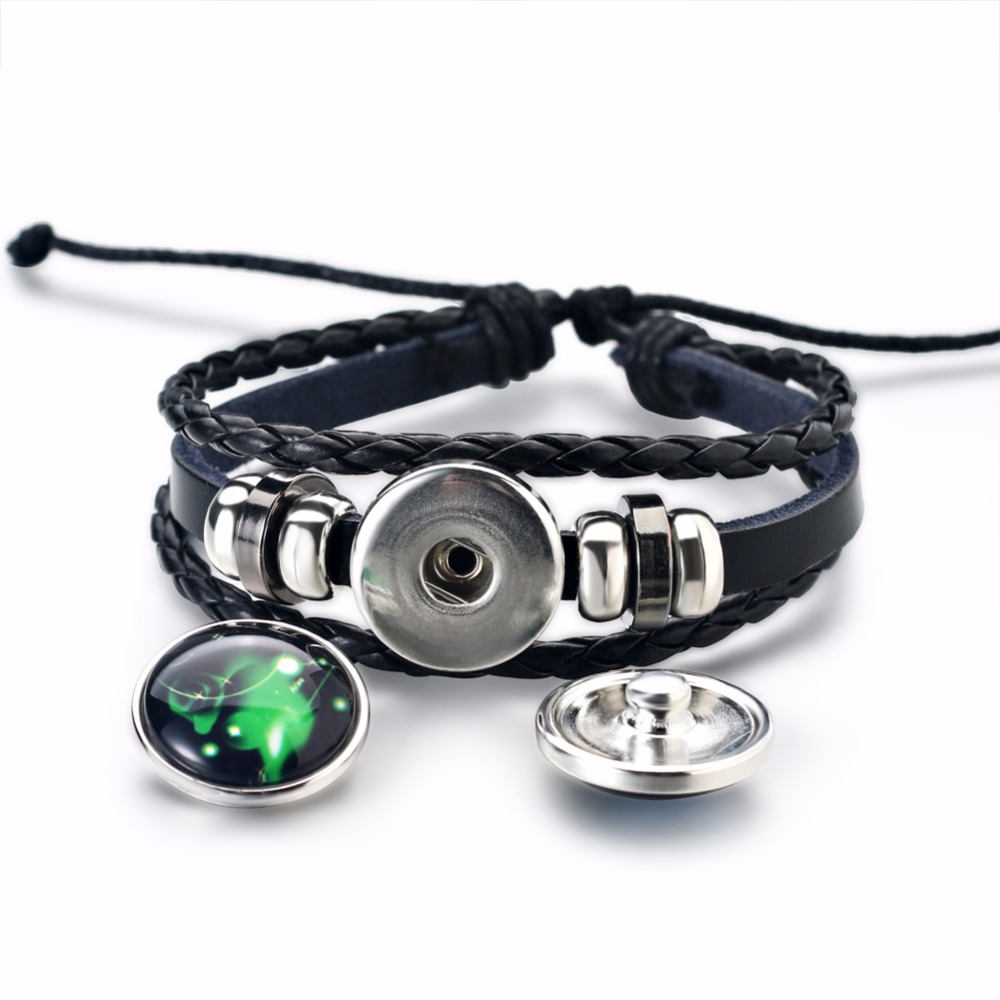  Set 2 vòng tay hình 12 cung hoàng đạo bằng da mặt thép không gỉ thời trang cho nữ | BigBuy360 - bigbuy360.vn