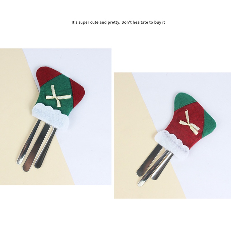 Bộ 6 Túi Đựng Muỗng Nĩa Hình Chiếc Tất Giáng Sinh