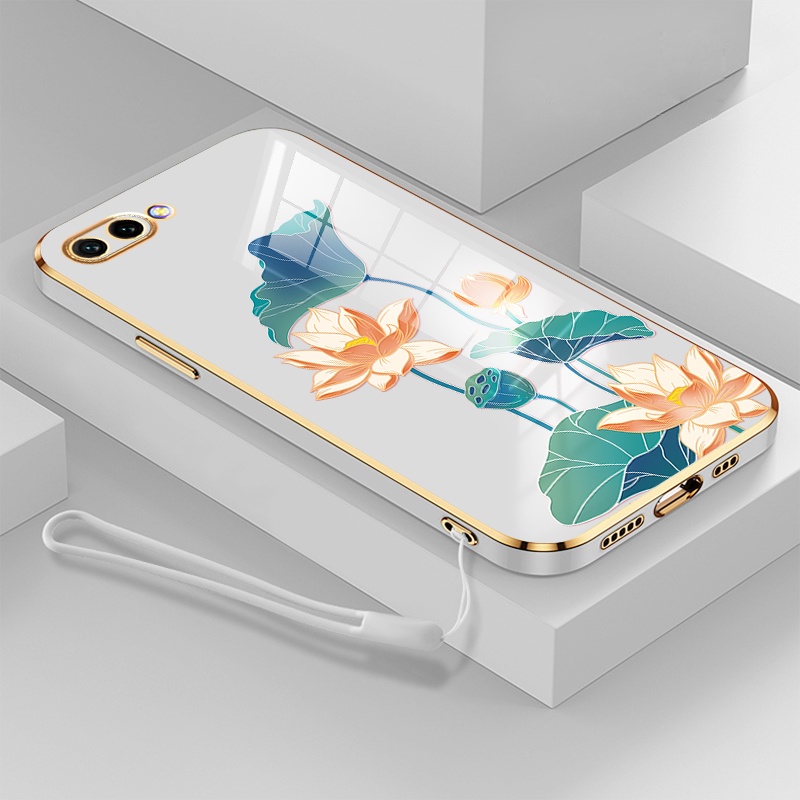 ốp lưng oppo a3s a12e ốp điện thoại oppo a3s a12e Ốp Điện Thoại TPU Dẻo Mạ Màu Họa Tiết Hoa Sen Sang Trọng