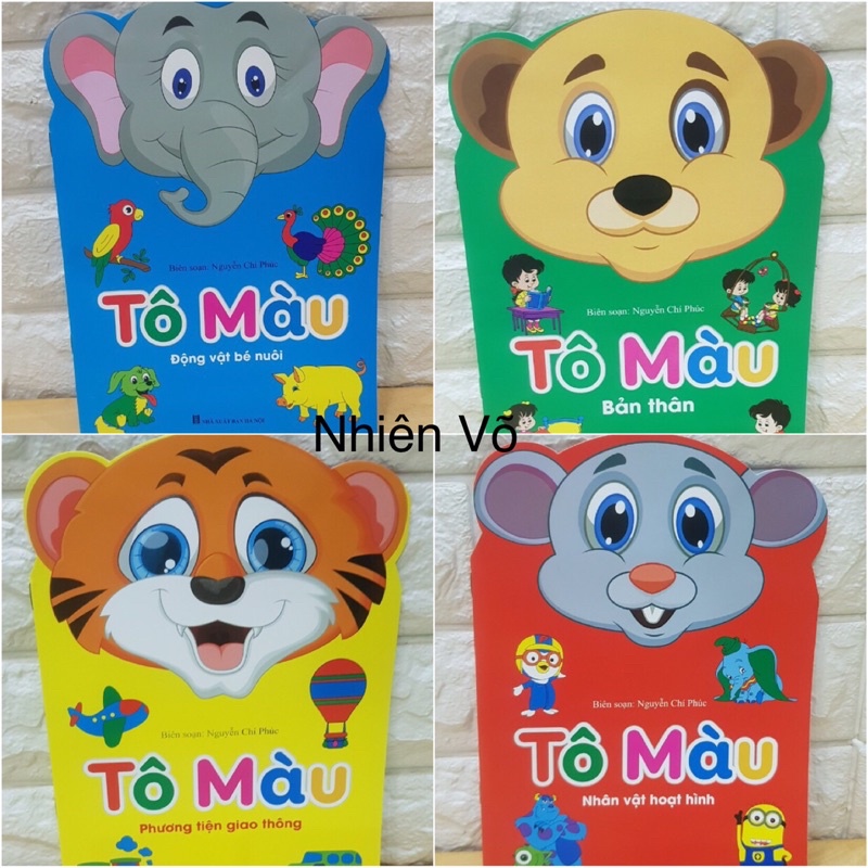 Set 8 quyển vở tô màu cho bé với các chủ đề khác nhau. Tặng hộp sáp tô màu