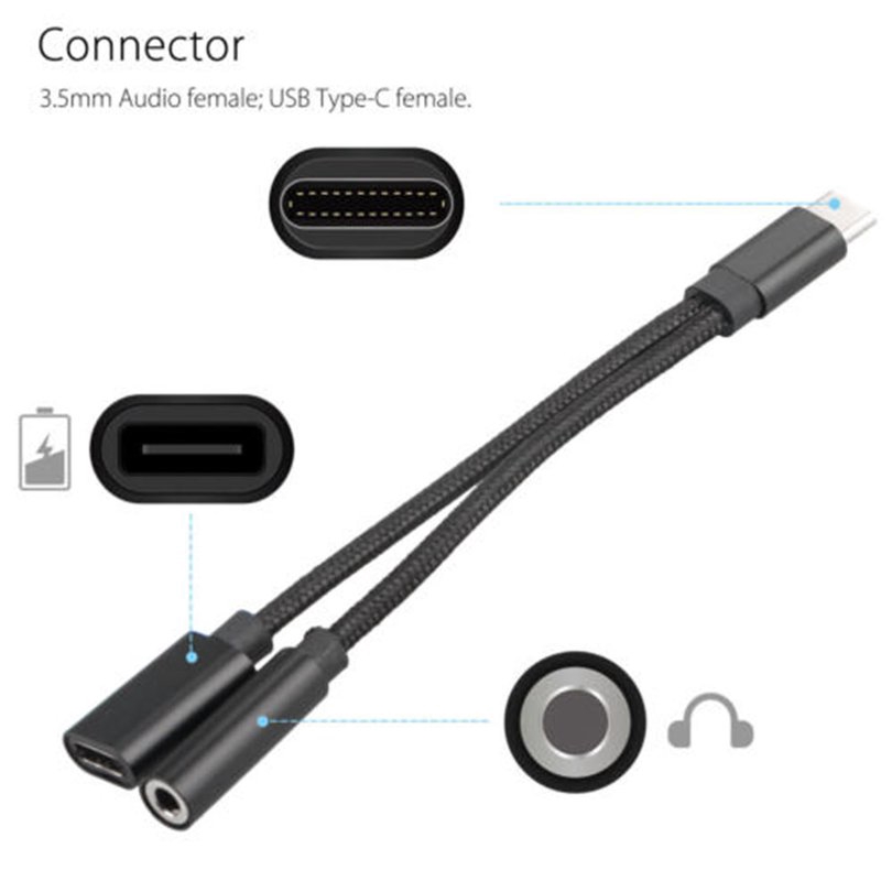 Cáp Chuyển Đổi 2020 2 Trong 1 Usb-C Sang 3.5mm Aux