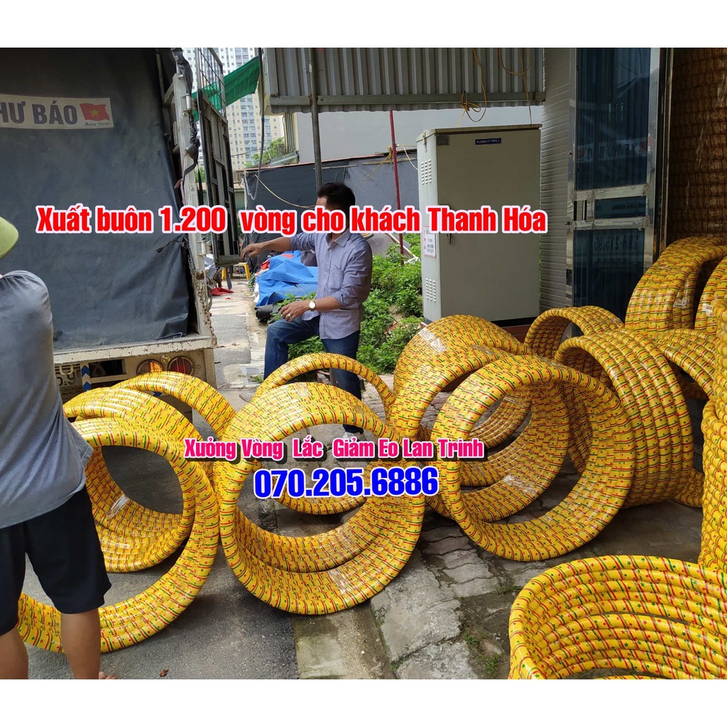 Vòng lắc eo massage bằng mây loại đơn 1.5kg  giúp giảm eo nhanh cho người lớn - Tặng thước đo eo 20k