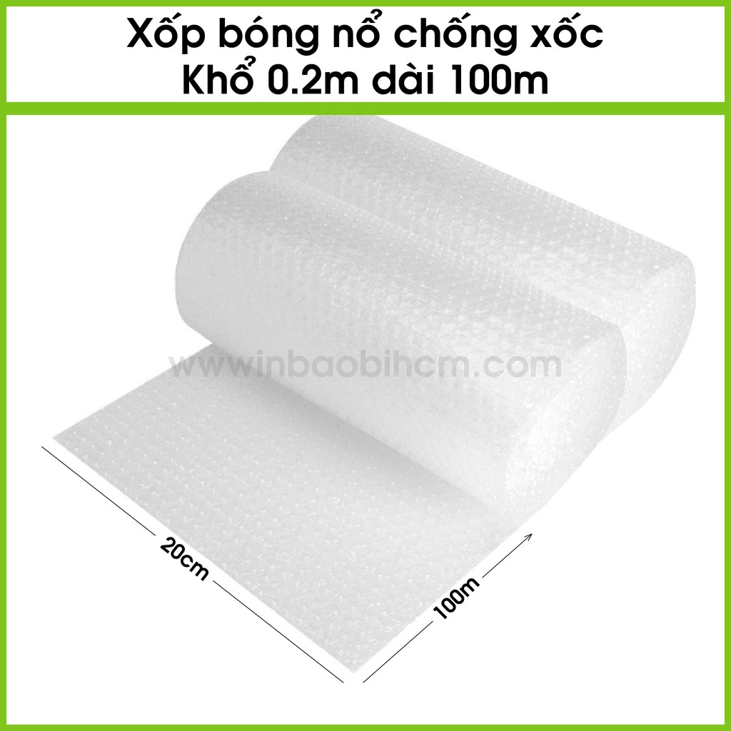 Xốp chống sốc 20cm x 100m, xốp nỗ, xốp bóng khí gói hàng, chống va đập, bảo vệ sản phẩm giá rẽ