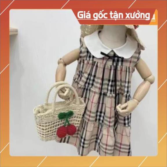 VÁY KẺ BBR SÁT NÁCH CỔ SEN TRẮNG CHO BÉ GÁI - Mẫu mới 2021 - ANHStore