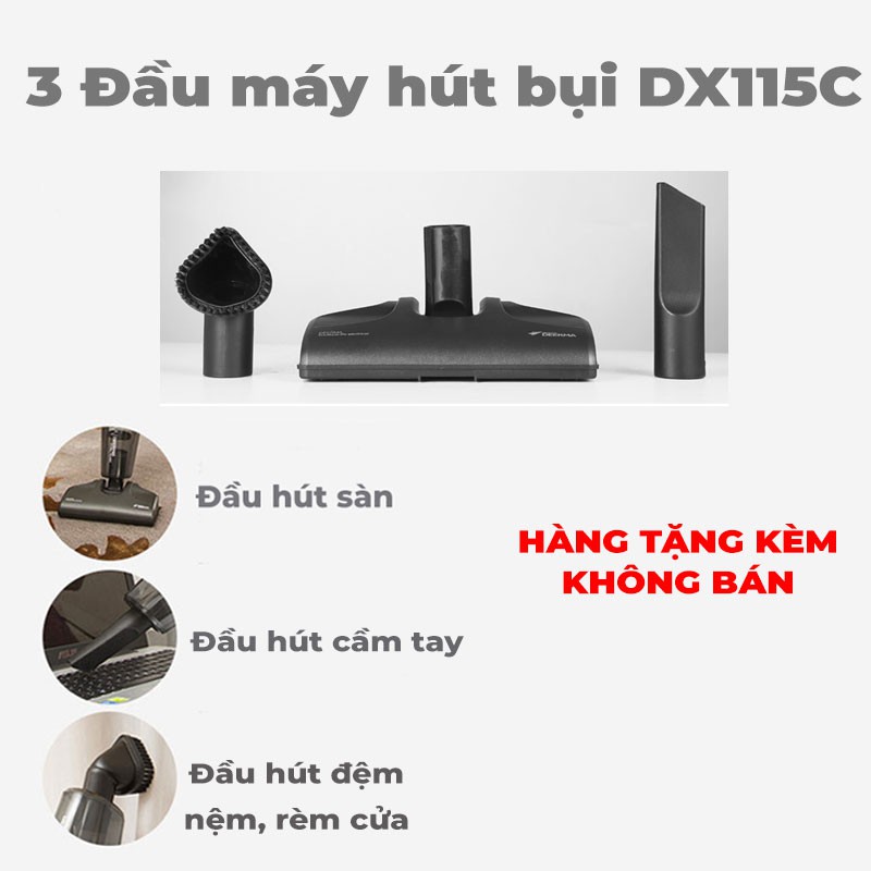 (HÀNG ĐI KÈM) 3 đầu hút máy hút bụi Deerma DX115C máy hút bụi gia dụng 3in1 đa năng tiện dụng hút nệm, đệm, sàn tốt