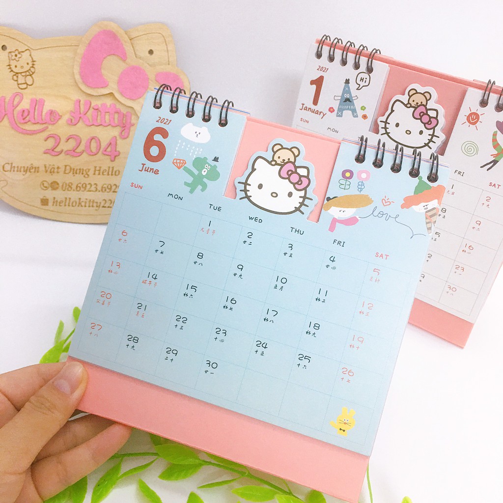 Lịch để bàn 2022 Hello Kitty