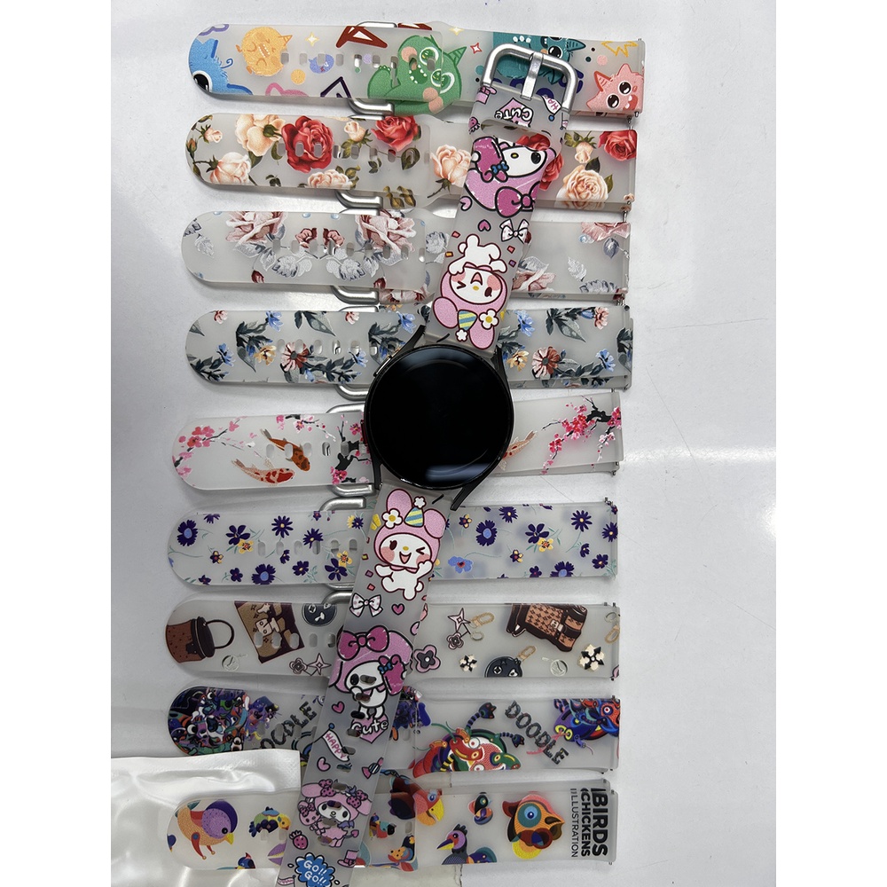 Dây Đeo Đồng Hồ Trong Suốt In Họa Tiết Đáng Yêu Cho Samsung Galaxy Watch Active 2 44/40mm
