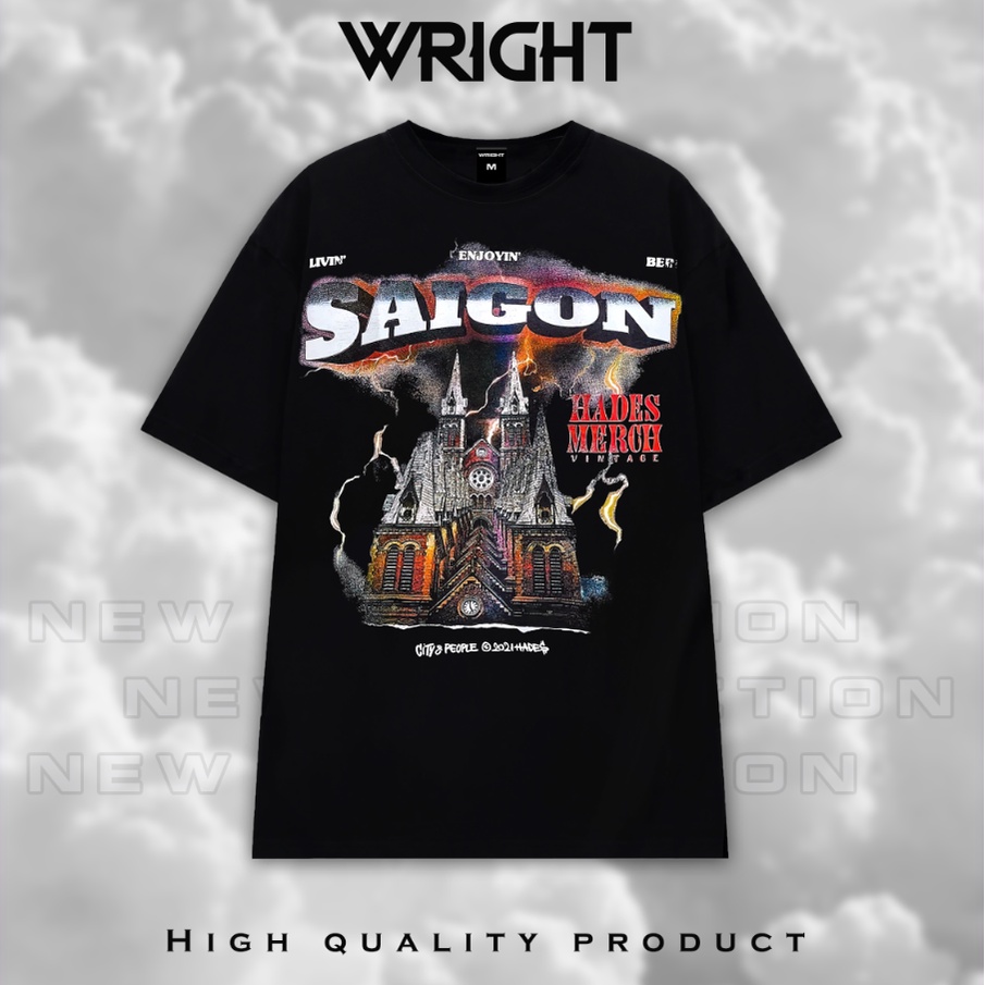 Áo Thun Nam Cổ Tròn Hades Saigon Spirit Tee Phong Cách Retro Áo Phông Sài Gòn