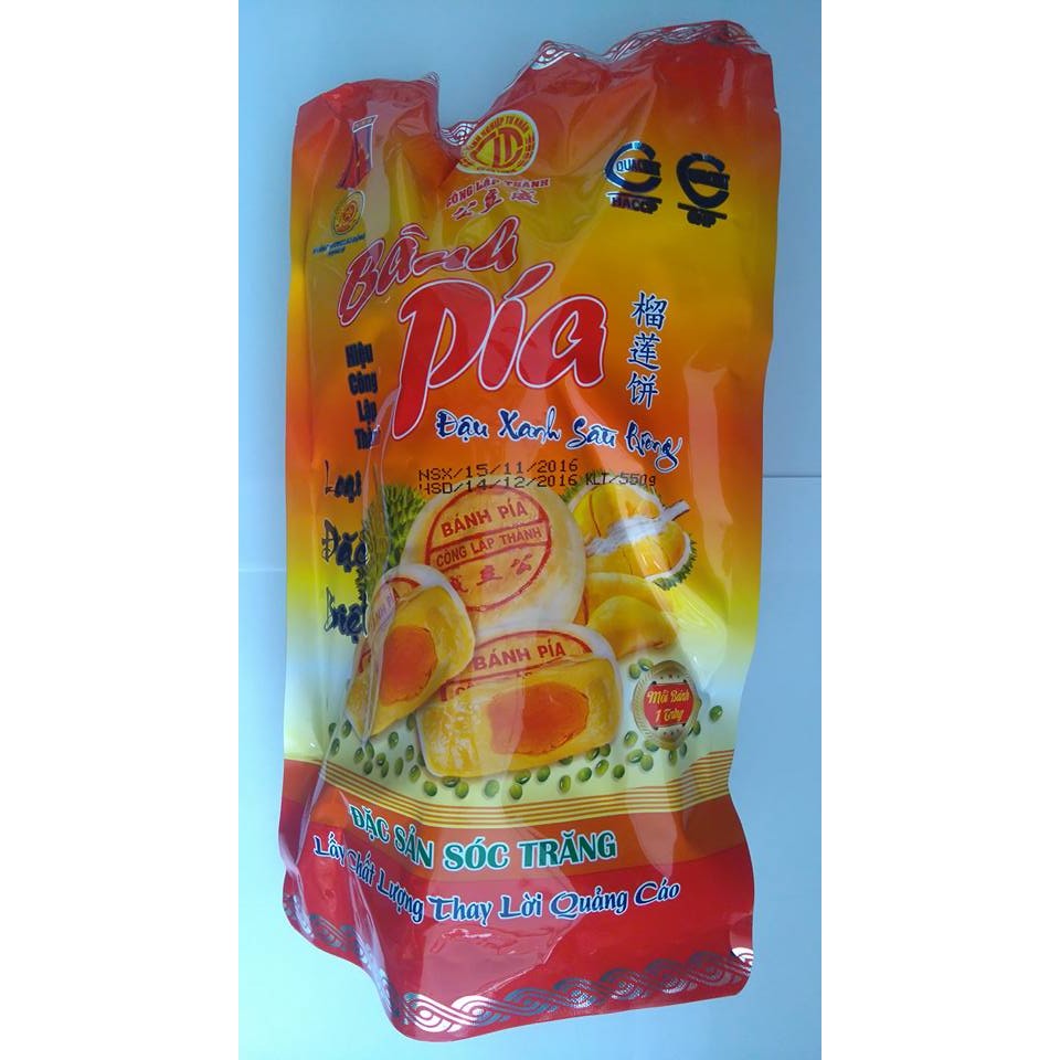 Bánh Pía Sóc Trăng Đậu Xanh Sầu Riêng Trứng Lớn (500g/5 cái)