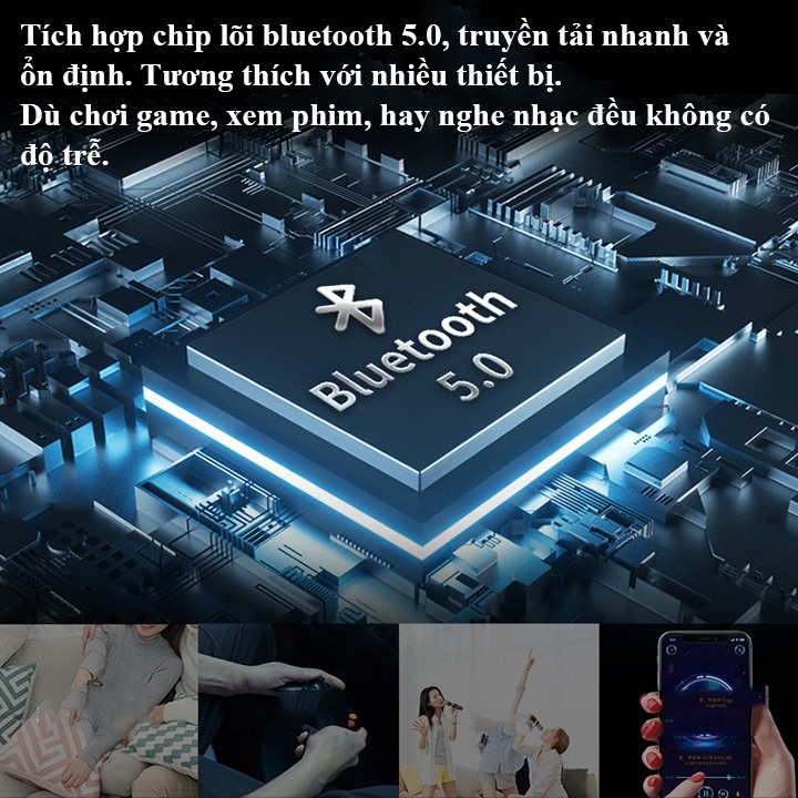 Loa bluetooth 5TECH BS2, loa mini không dây di động ngoài trời âm thanh nổi 3D cho chất lượng âm thanh sống động