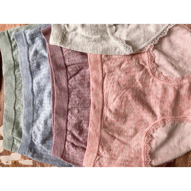 Hộp 5 quần lót nữ muối tiêu cotton tăm  vỏ trắng cao cấp LYMIA